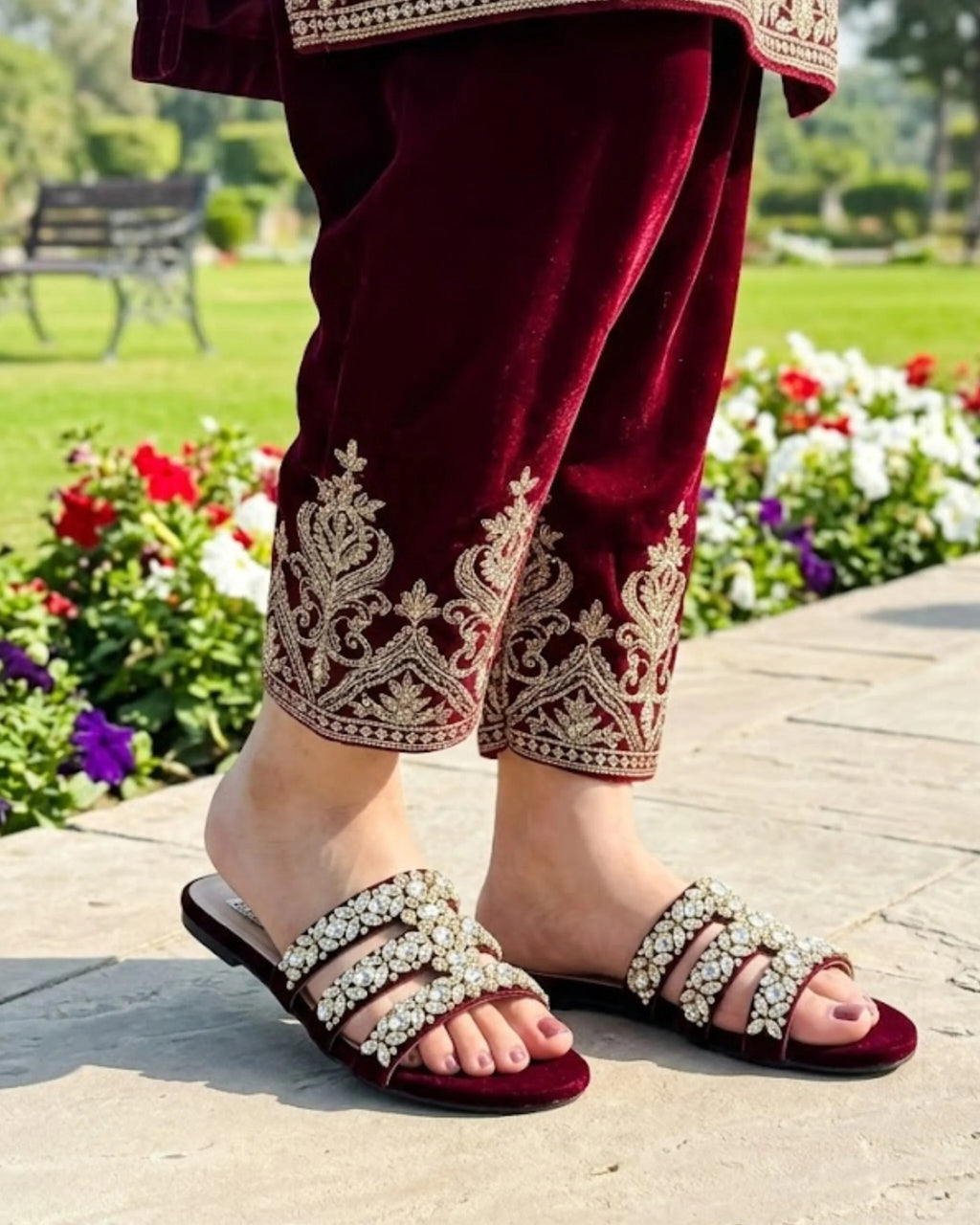 Ladies Fancy Flat Slipper-12715