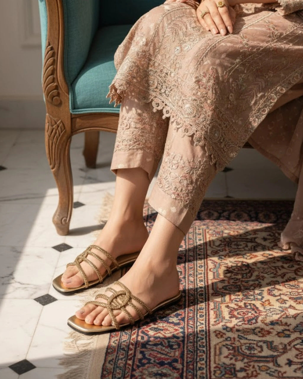 Ladies Fancy Flat Slipper-12872