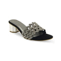 Ladies Fancy Block Heel Slipper-17556
