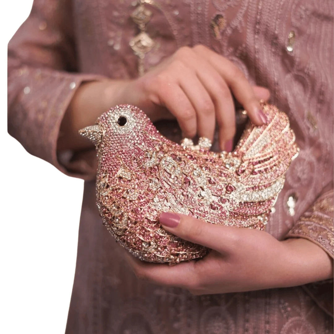 Ladies Fancy Bridal Sparrow Clutch (Metal)-59490