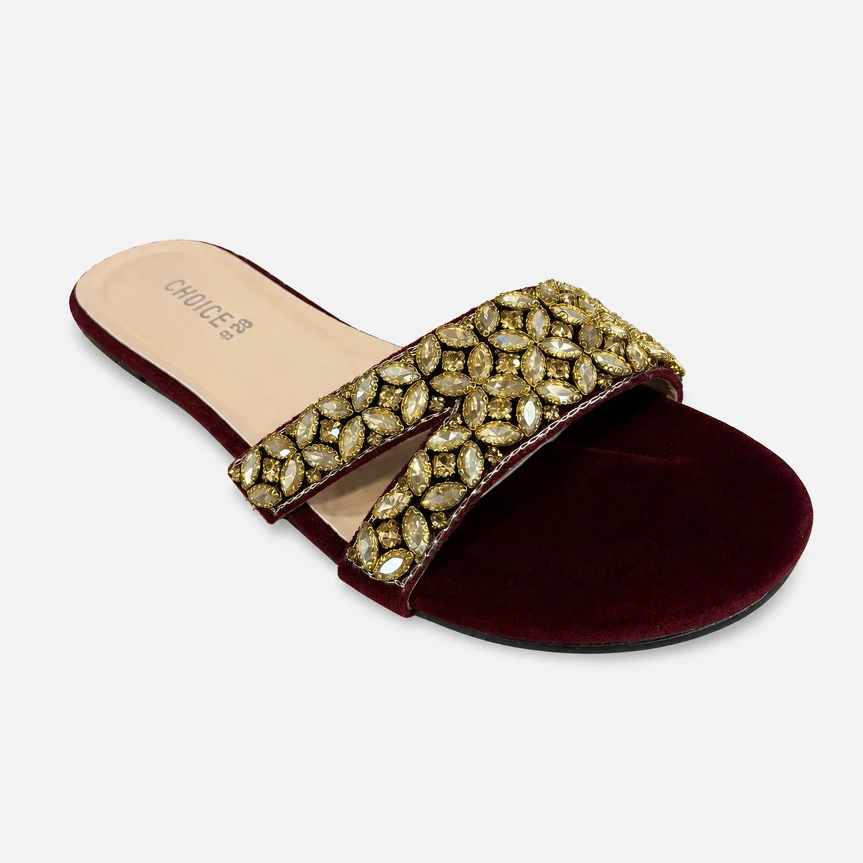 Flat Slipper - Maroon | 12557