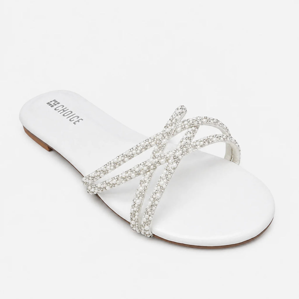 Flat Slipper - White | 12745