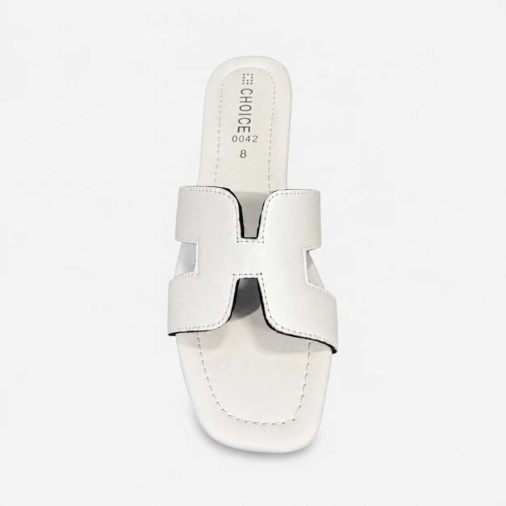 Flat Slipper - White | 12819