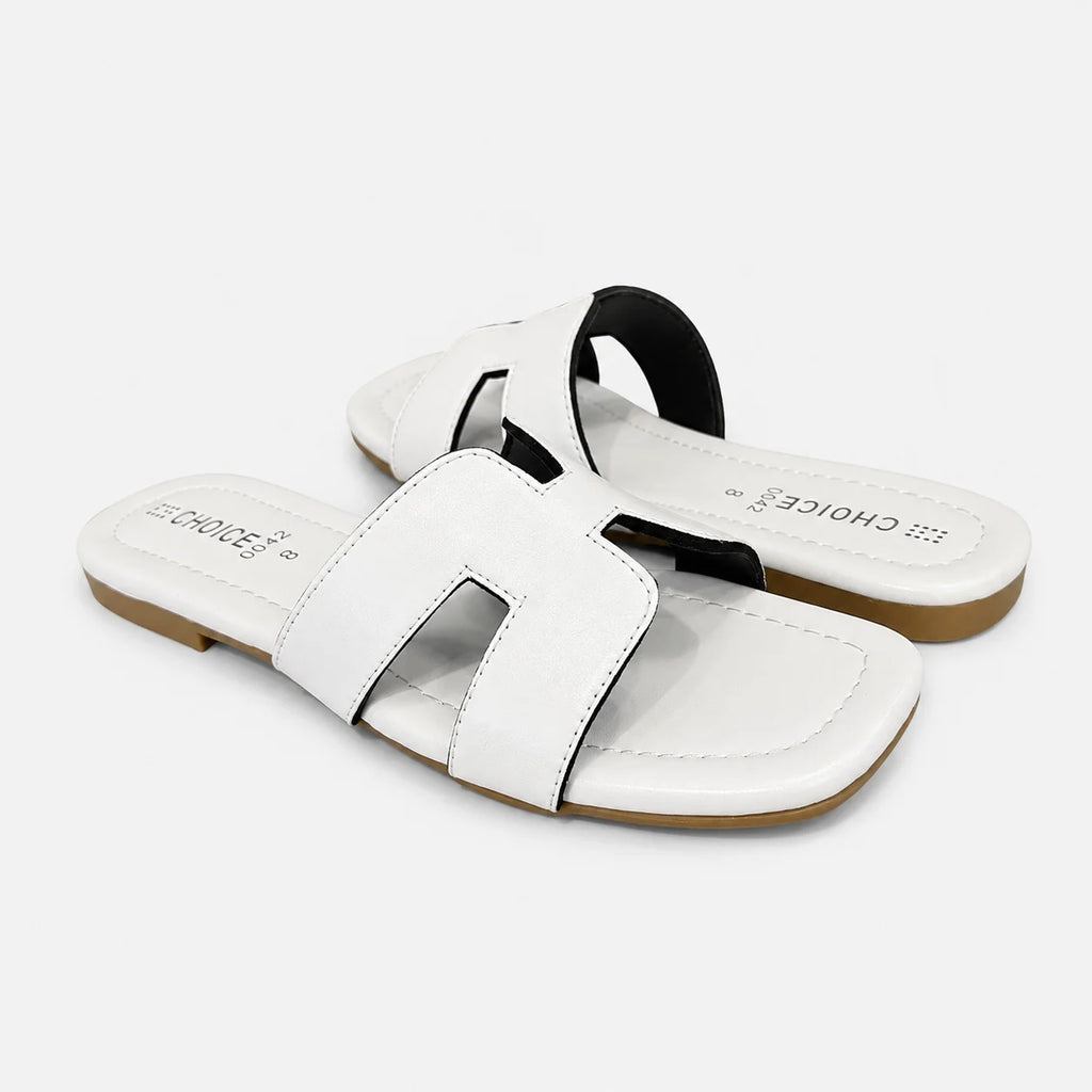 Flat Slipper - White | 12819