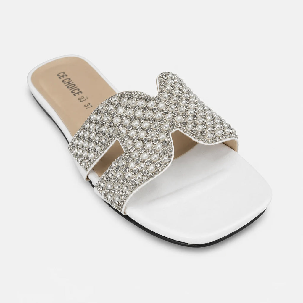 Flat Slipper - White | 12854