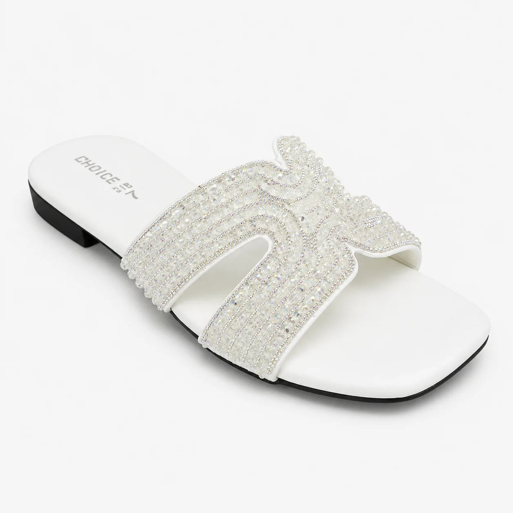 Flat Slipper - White | 12871