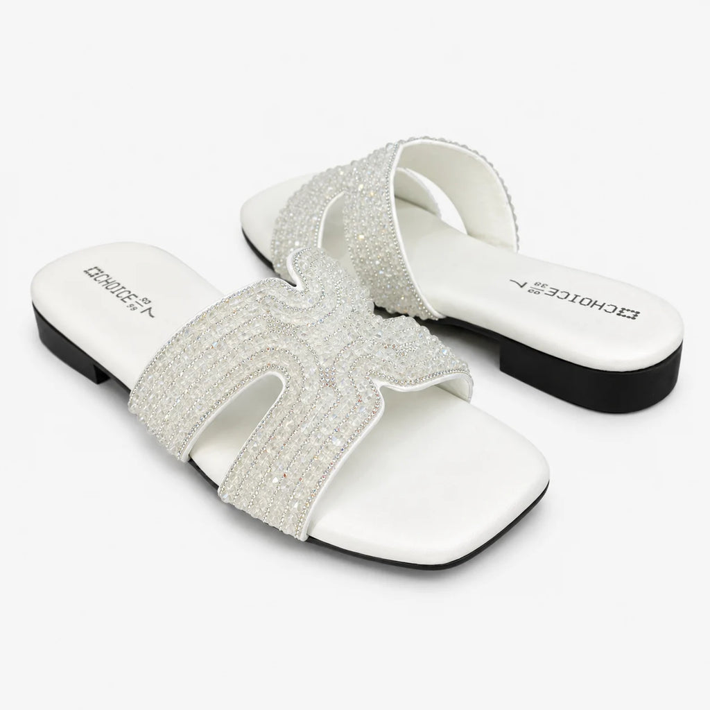 Flat Slipper - White | 12871