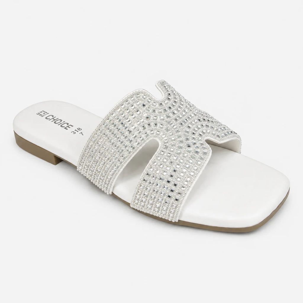 Flat Slipper - White | 12889
