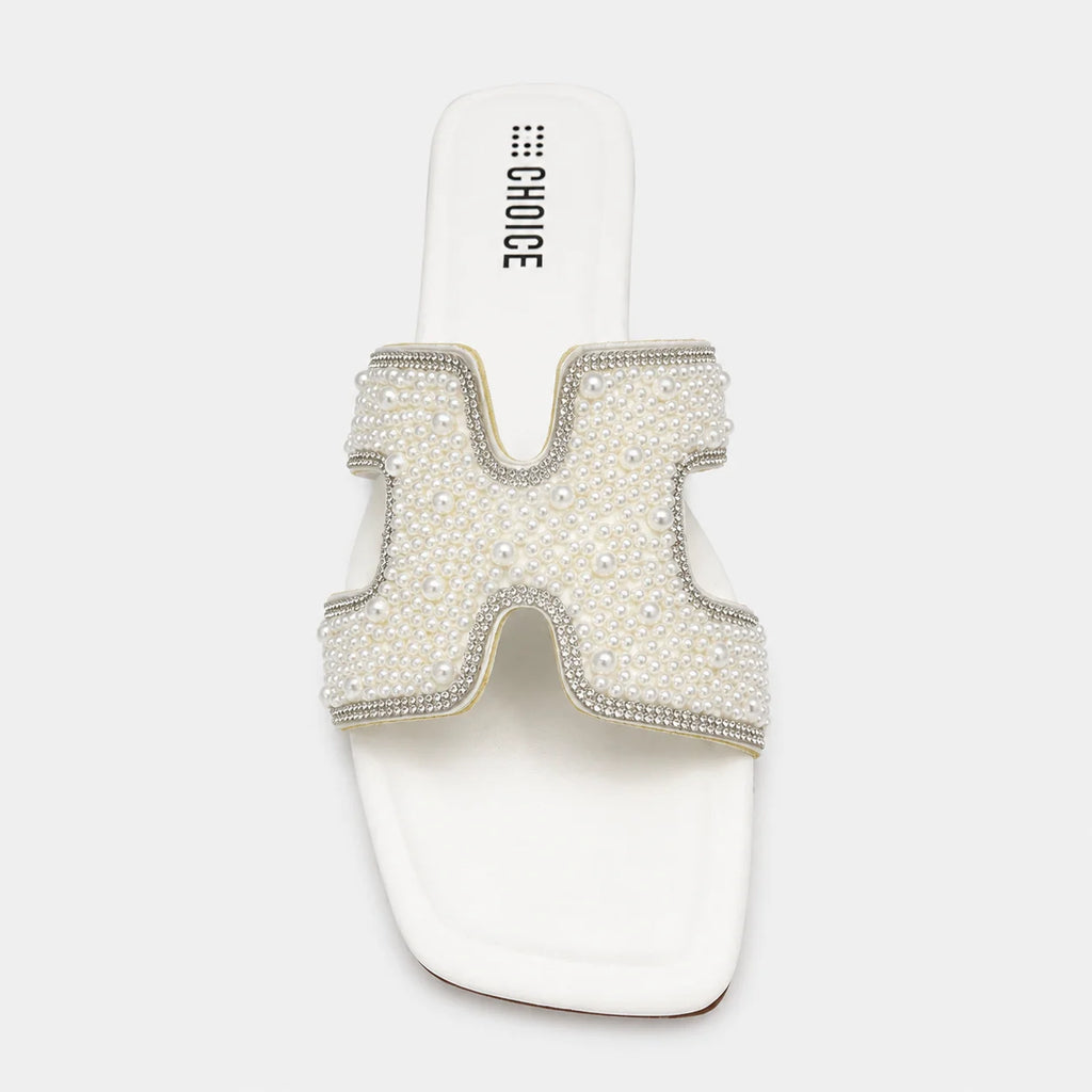 Flat Slipper - White | 12897