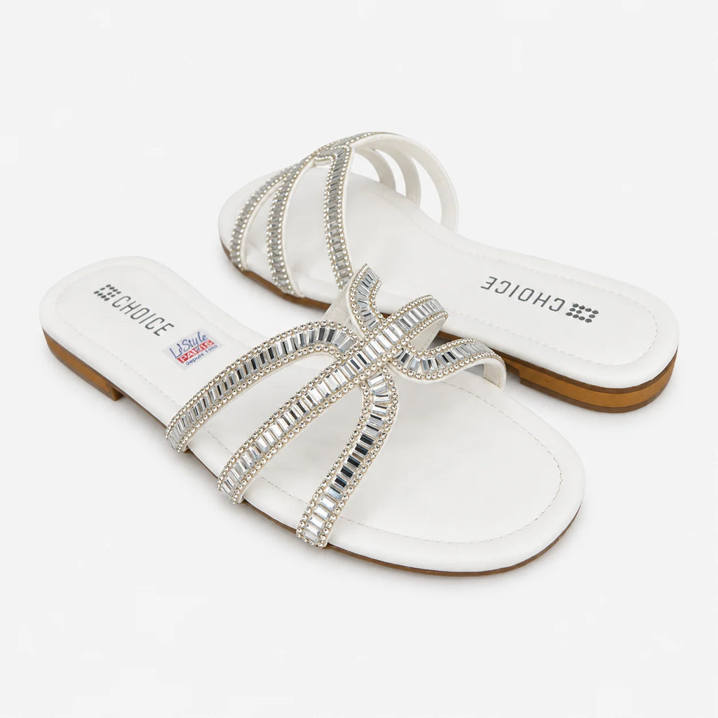 Flat Slipper - White | 12916