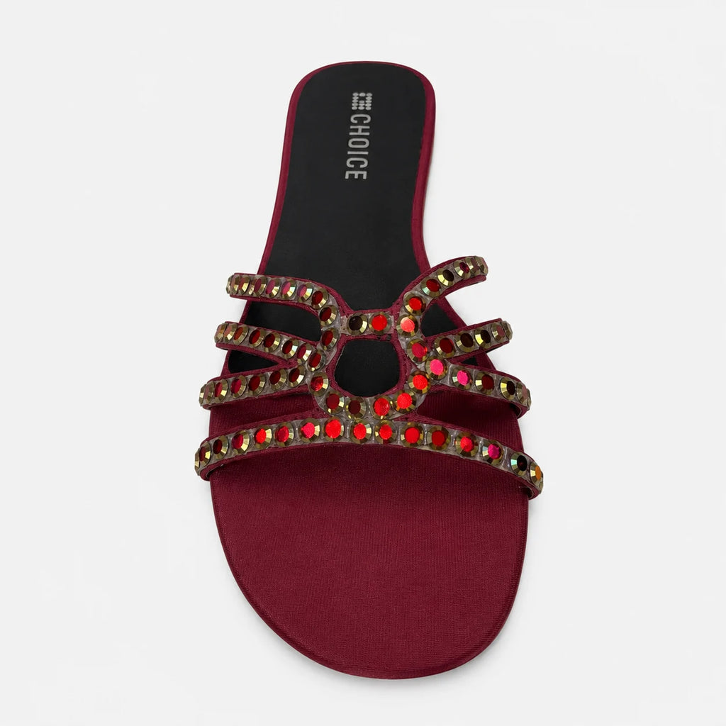 Flat Slipper - Maroon | 12955