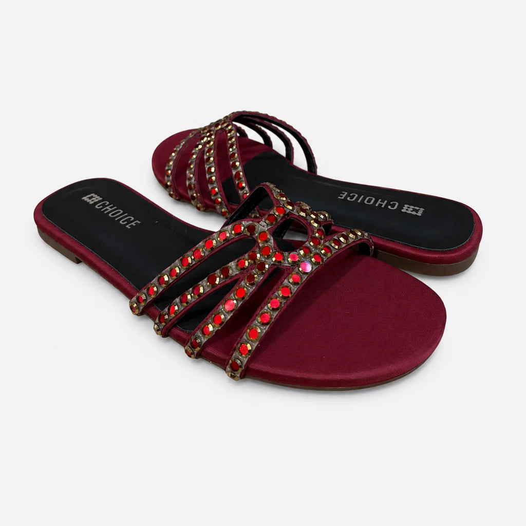 Flat Slipper - Maroon | 12955