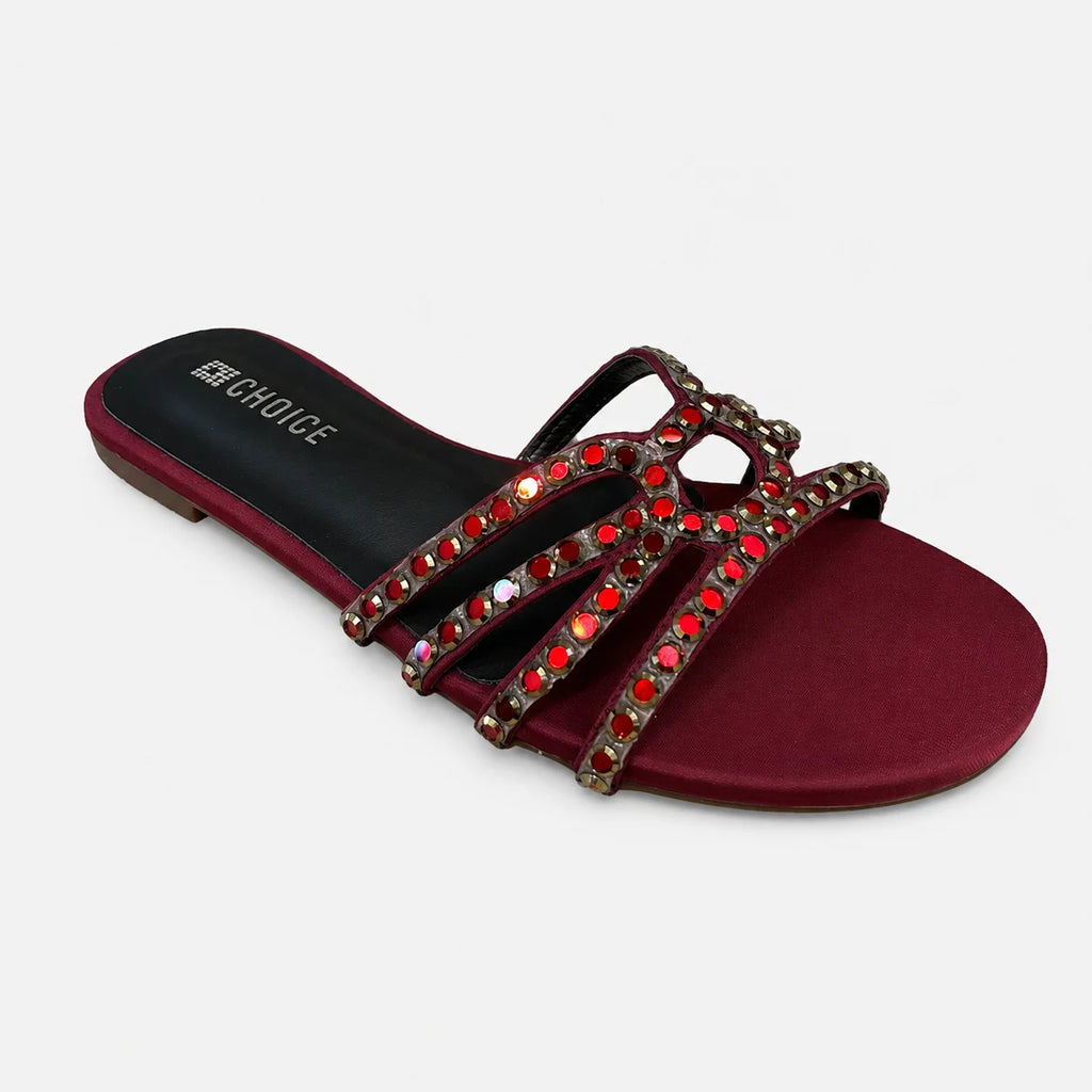 Flat Slipper - Maroon | 12955