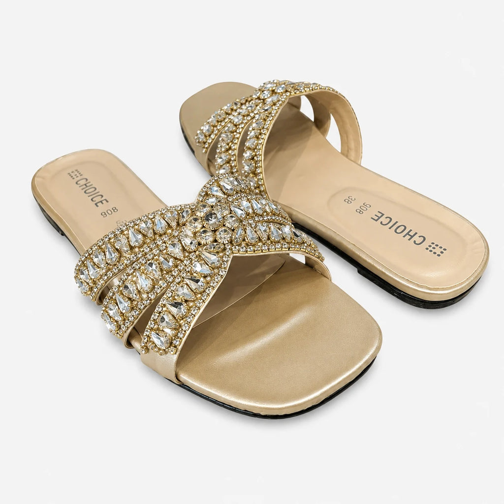 Flat Slipper - Golden | 12957