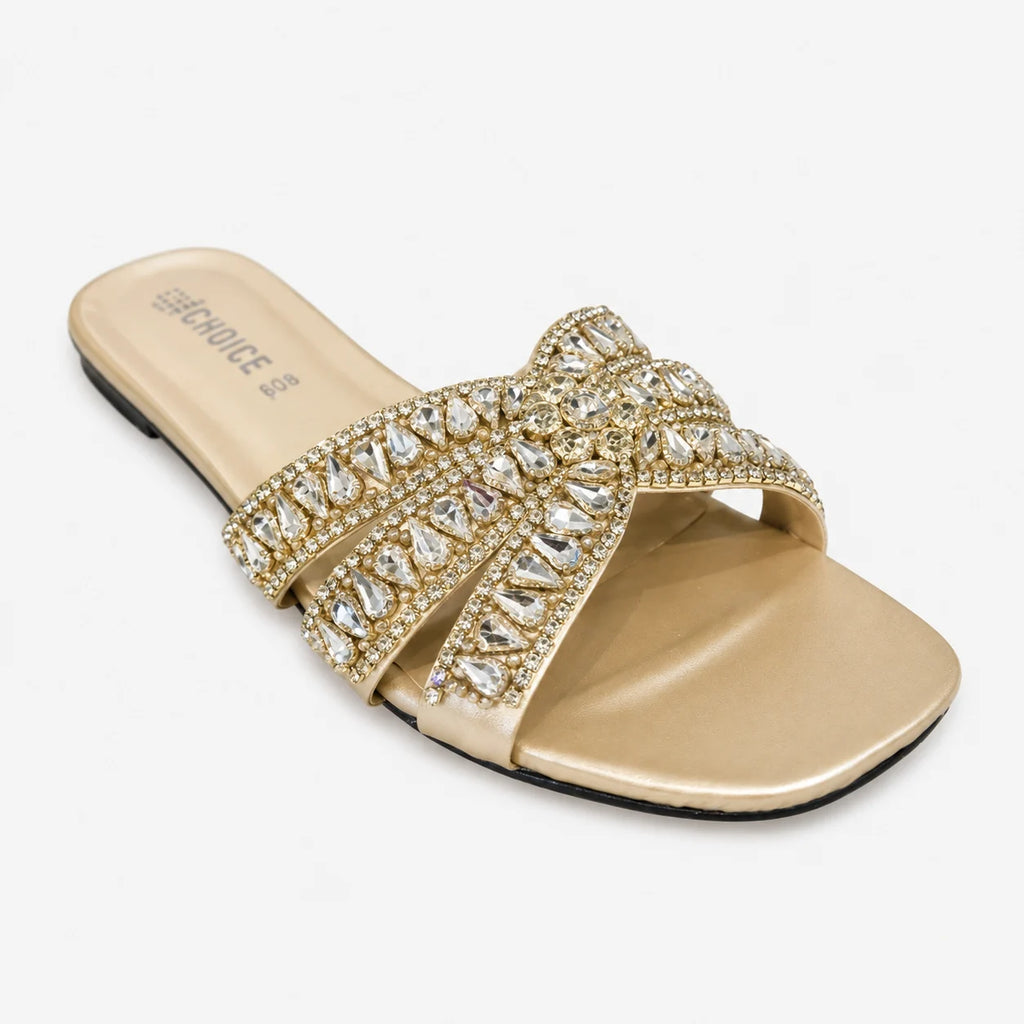 Flat Slipper - Golden | 12957