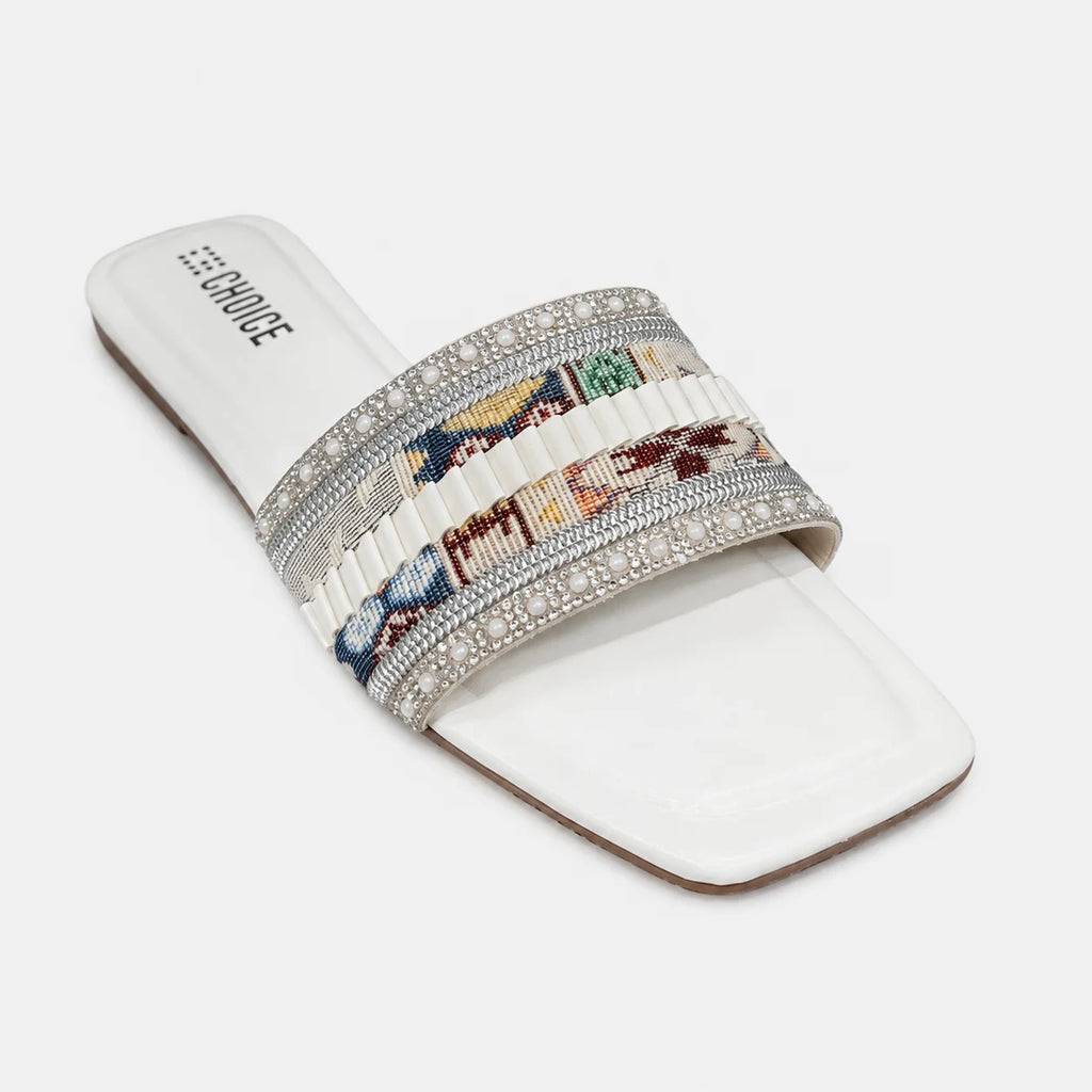 Flat Slipper - White | 12960