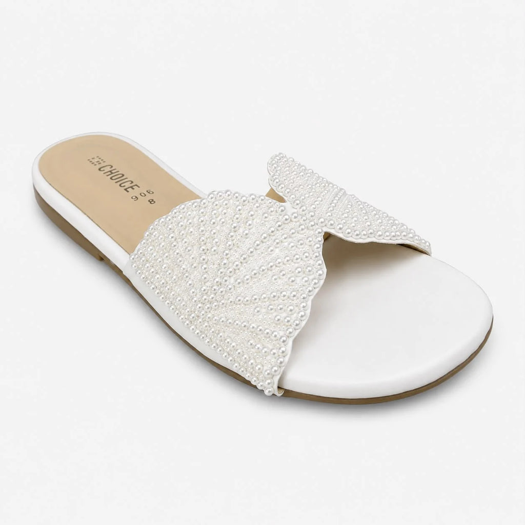 Flat Slipper - White | 12961