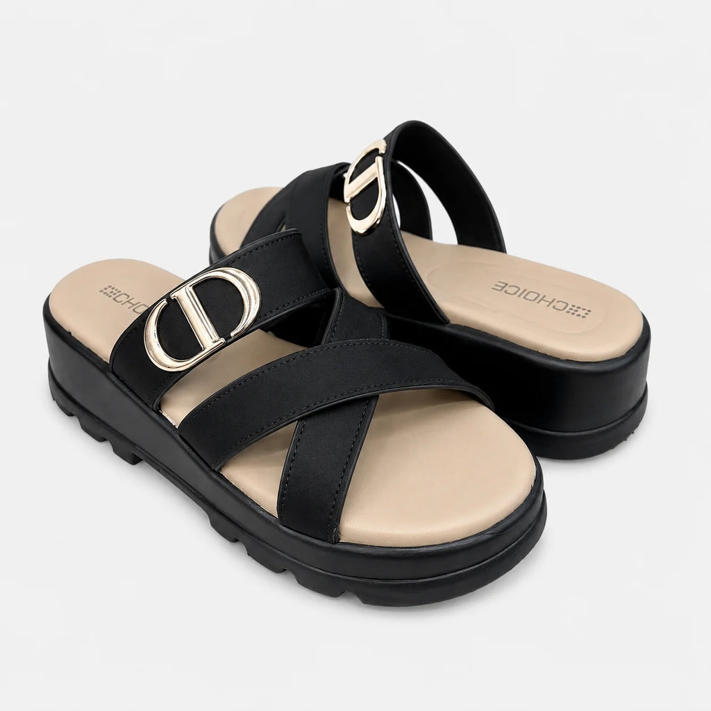 PU Sole Slipper - Black | 14753