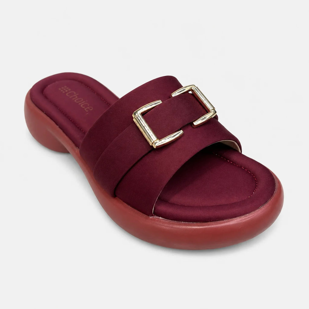 PU Sole Slipper - Maroon | 14774