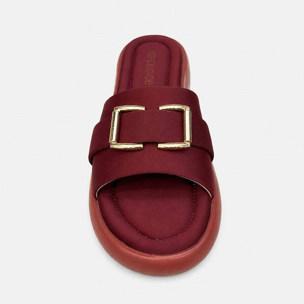 PU Sole Slipper - Maroon | 14774