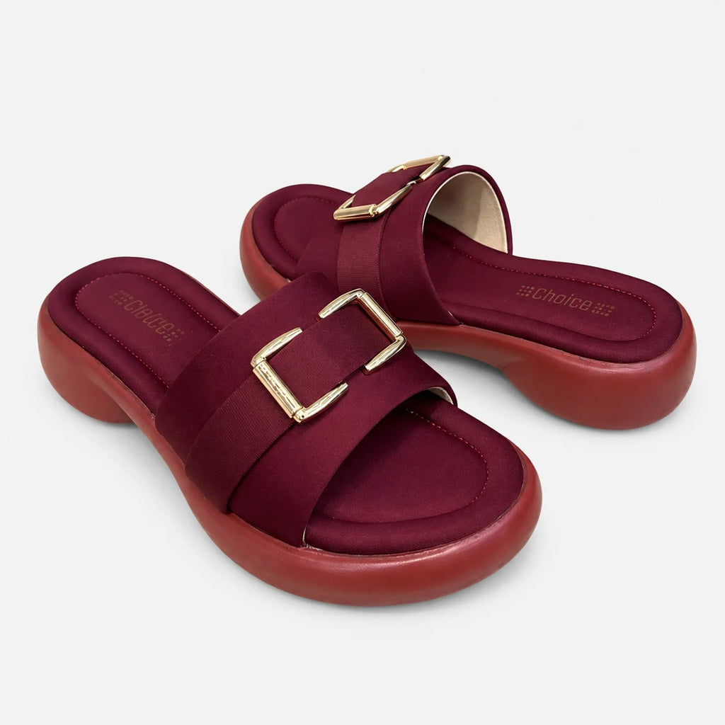 PU Sole Slipper - Maroon | 14774
