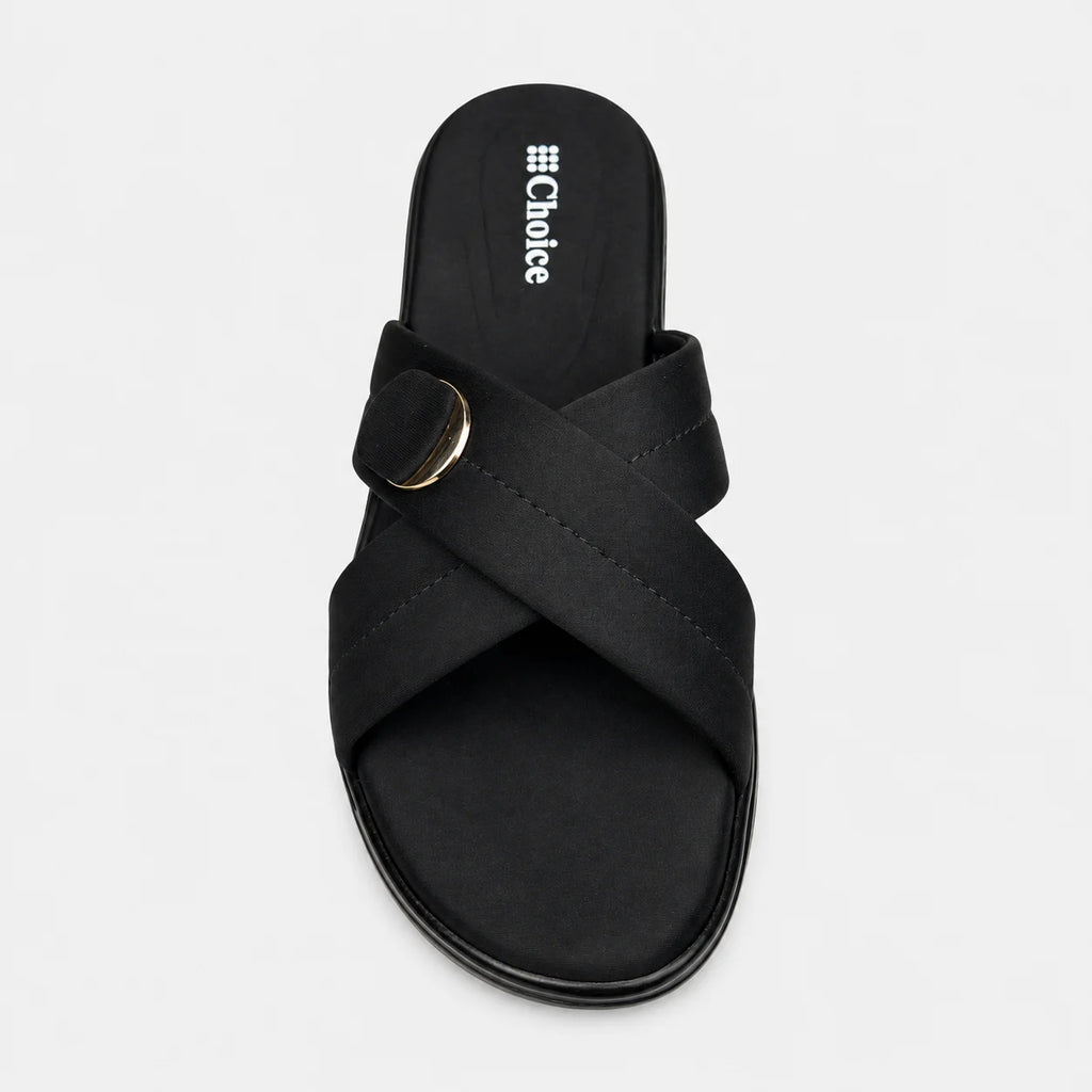 PU Sole Slipper - Black | 14781