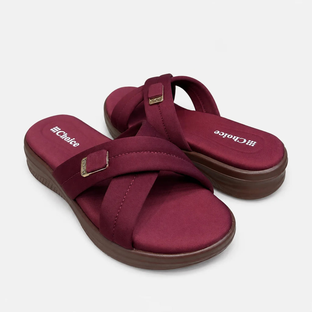 PU Sole Slipper - Maroon | 14781