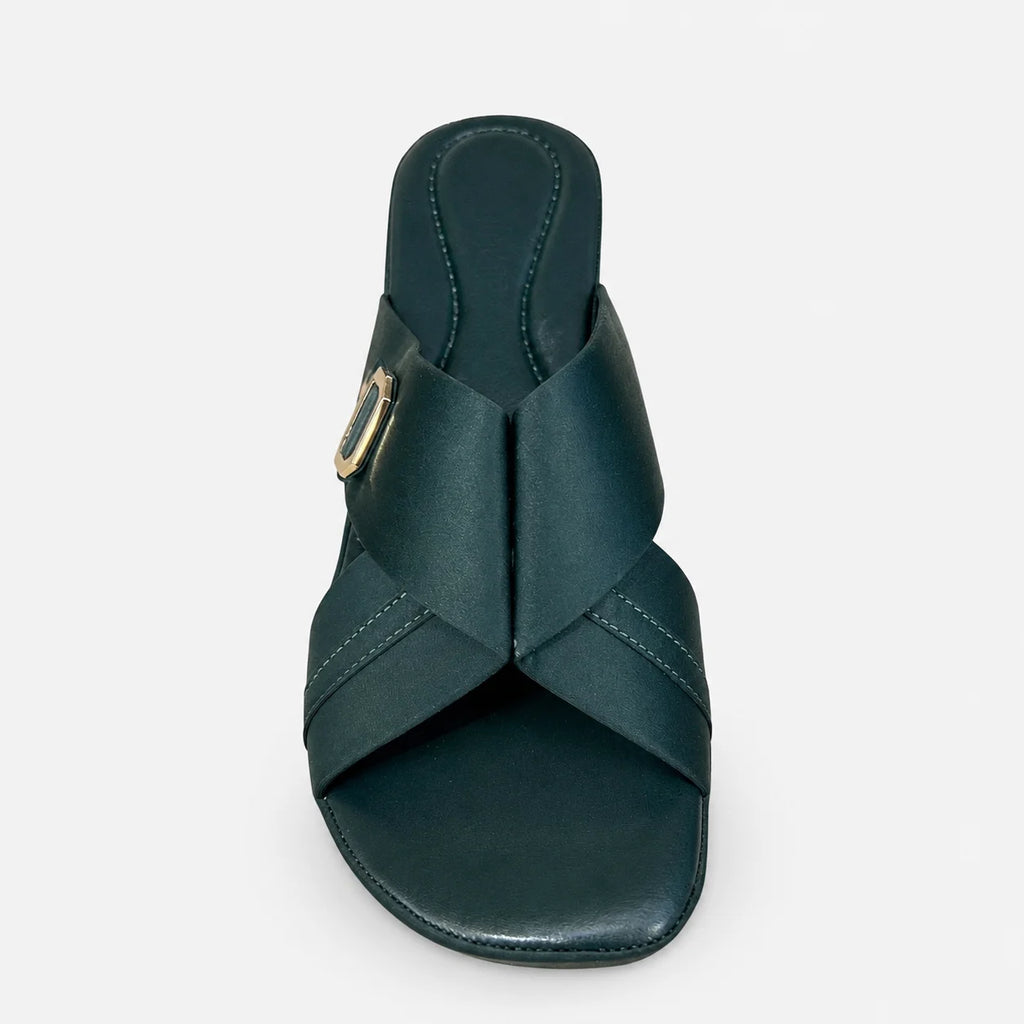 PU Sole Slipper - Green | 14823