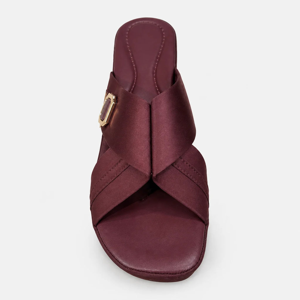 PU Sole Slipper - Maroon | 14823