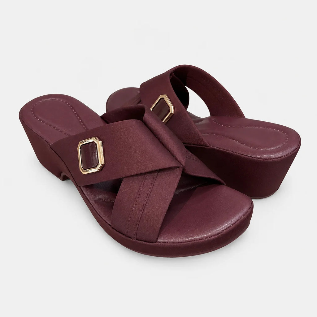 PU Sole Slipper - Maroon | 14823