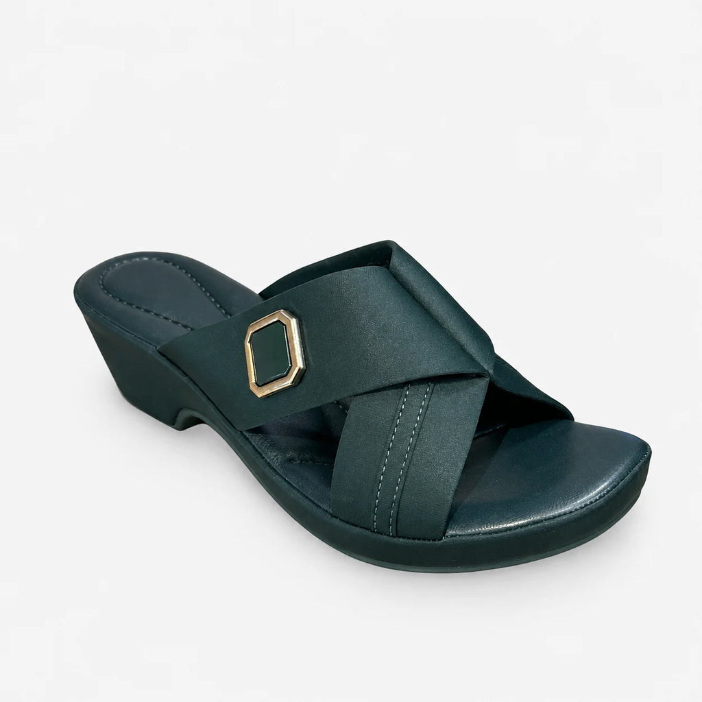 PU Sole Slipper - Green | 14823