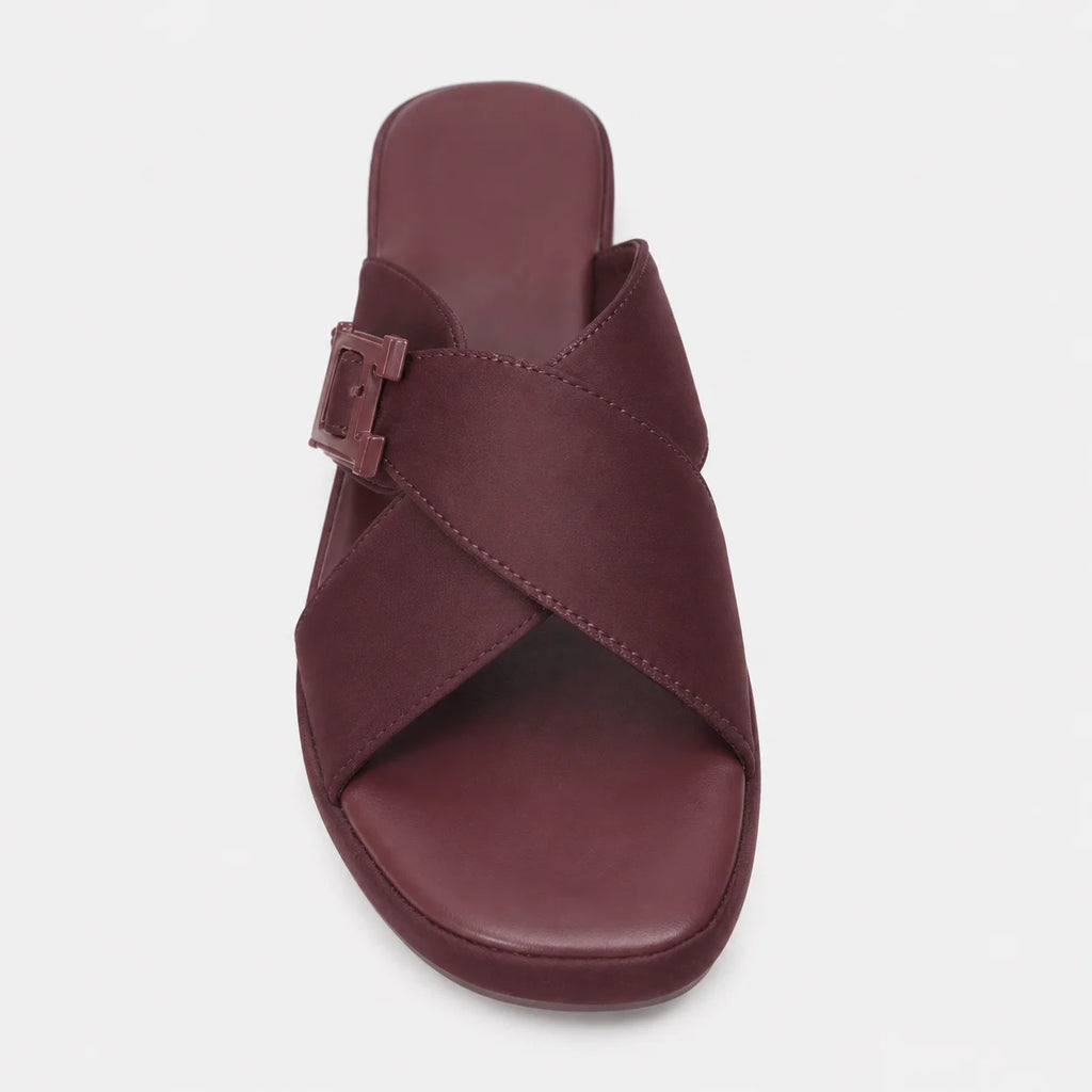 PU Sole Slipper - Maroon | 14825