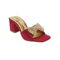 Ladies fancy Block heel Slipper Bow Style-17507