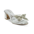 Ladies Bow Style Block Heel Slipper-17560