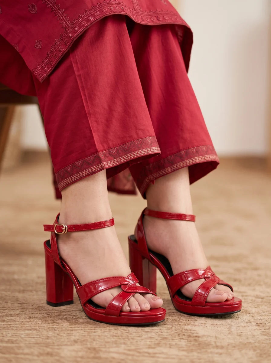 Casual & Fancy Sandal - Red | 44162