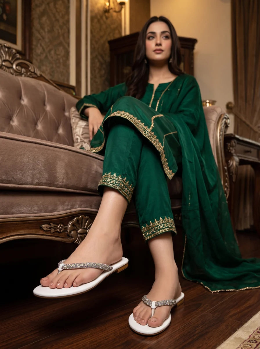 Casual & Fancy Chappal - White | 10198