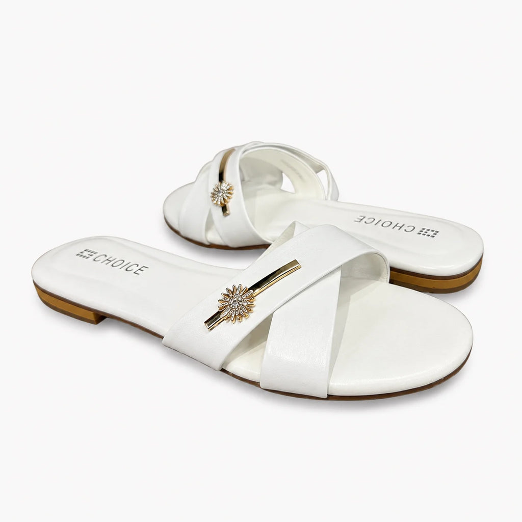 Flat Slipper - White | 12782
