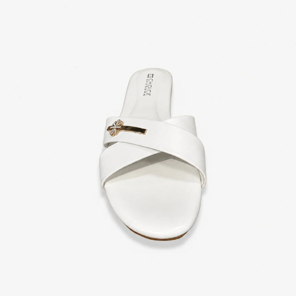 Flat Slipper - White | 12782