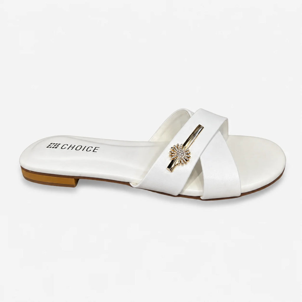 Flat Slipper - White | 12782