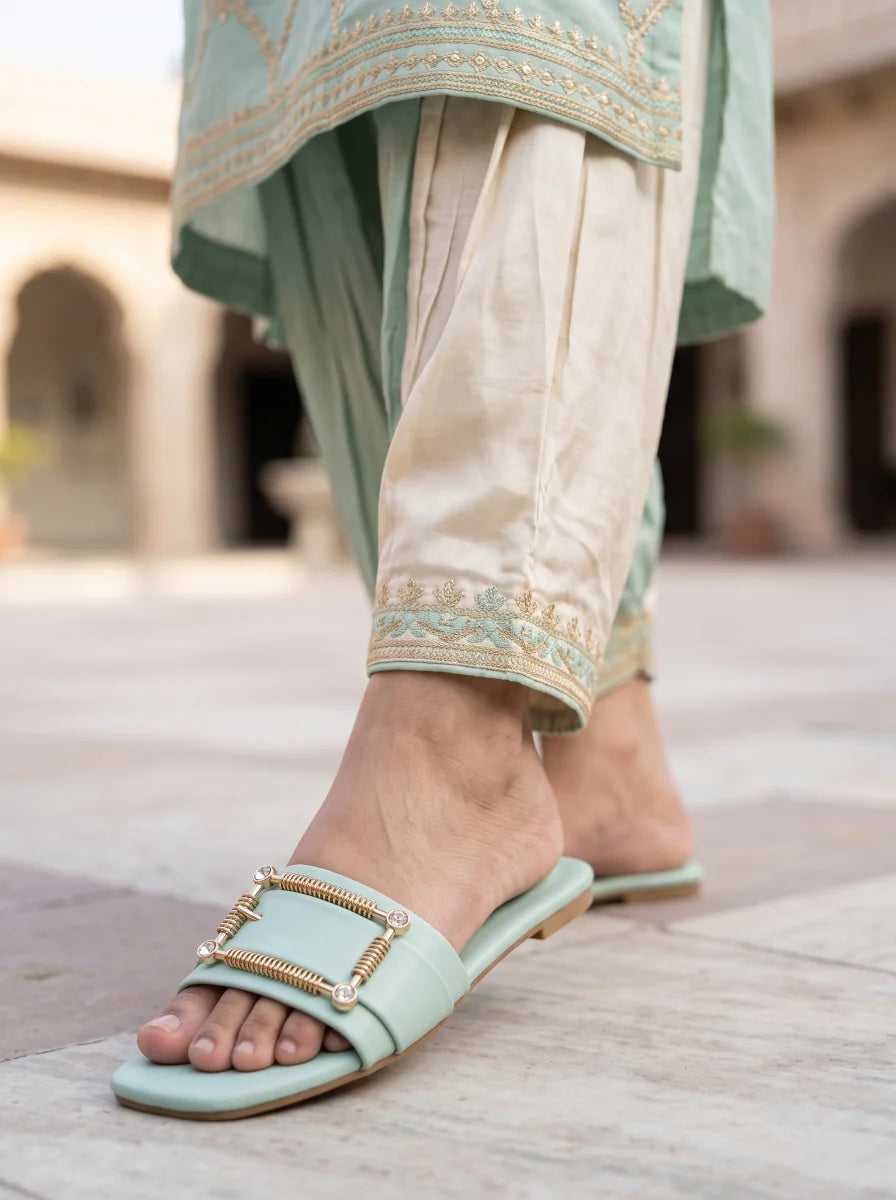 Flat Slipper - Green | 12570