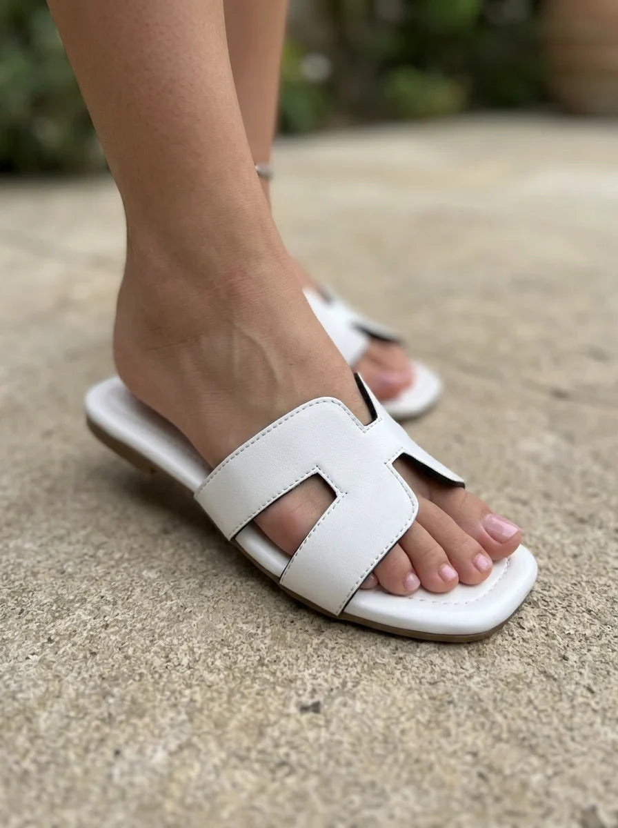 Flat Slipper - White | 12819