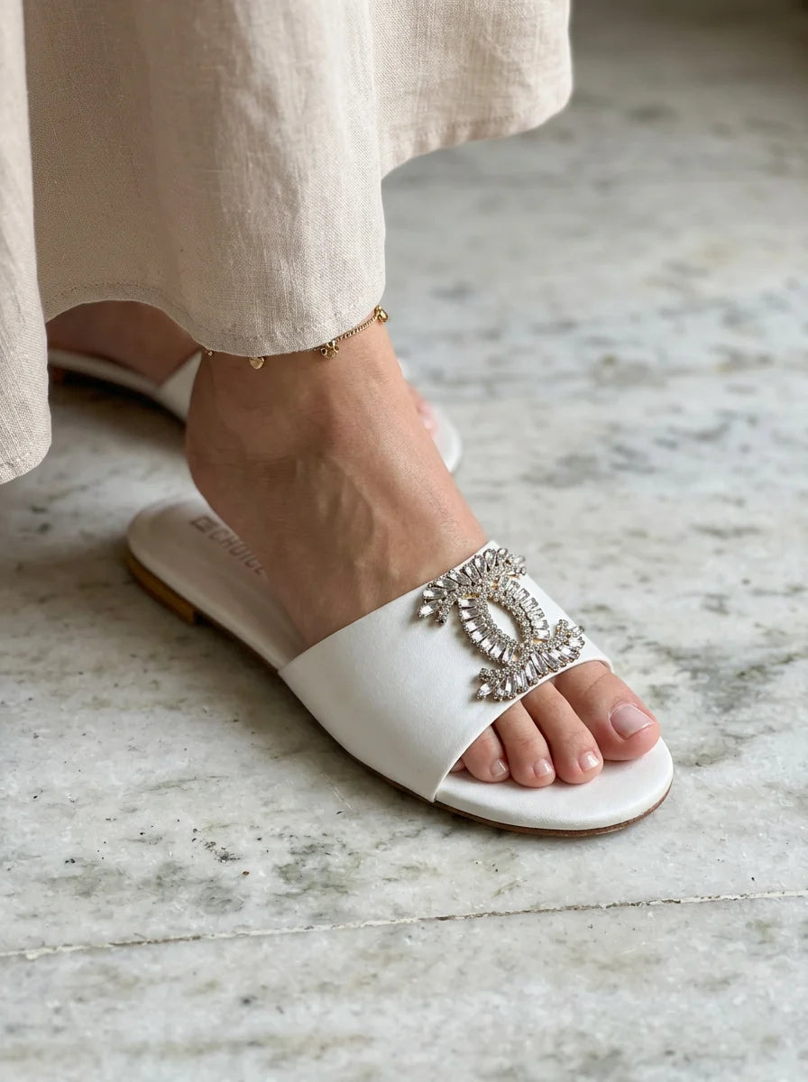 Flat Slipper - White | 12738