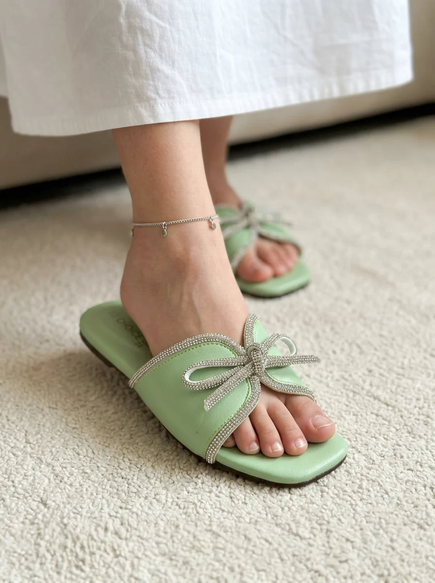 Flat Slipper – Green | 12917