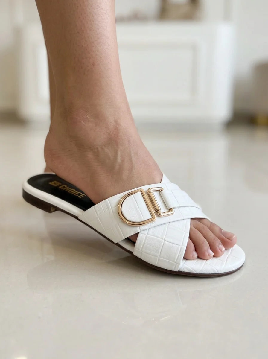 Flat Slipper – White | 12800