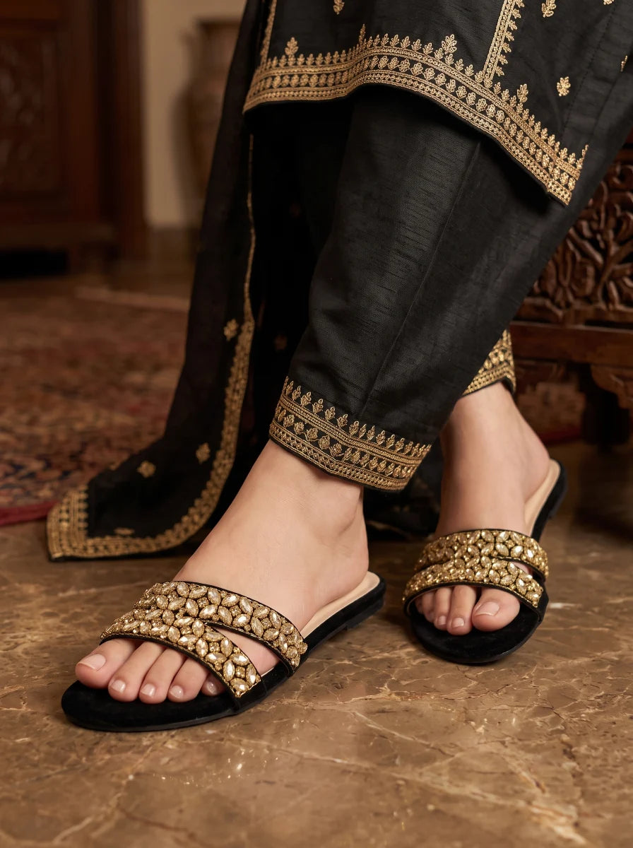 Flat Slipper - Black | 12557