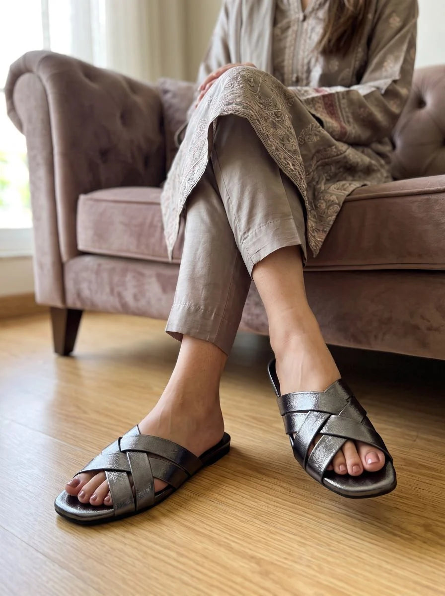 Flat Slipper - Gray | 12953