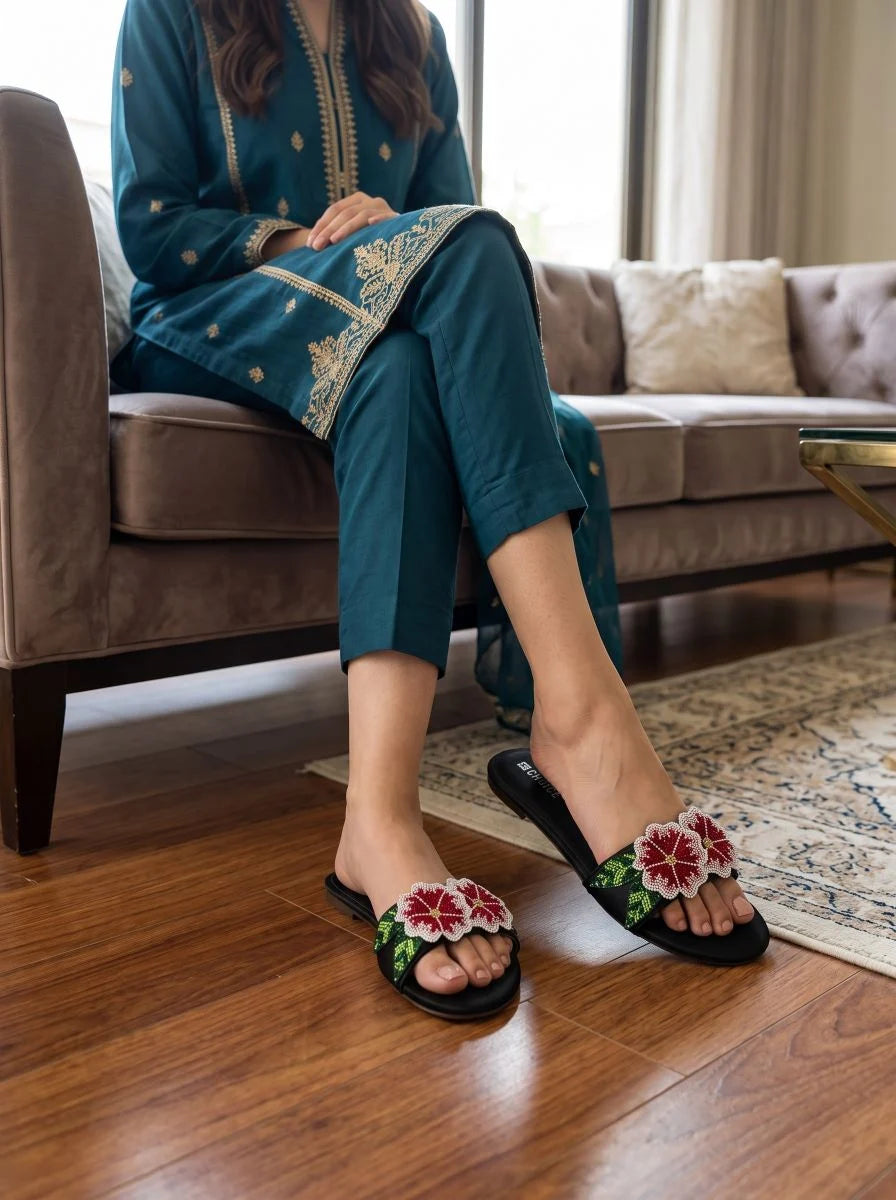 Flat Slipper - Black | 12956