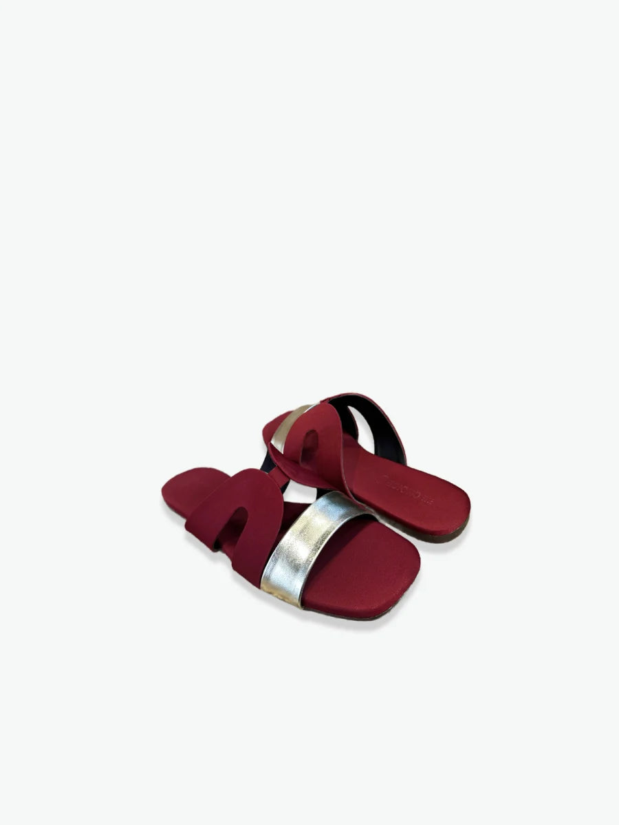 Flat Slipper – Maroon | 12947