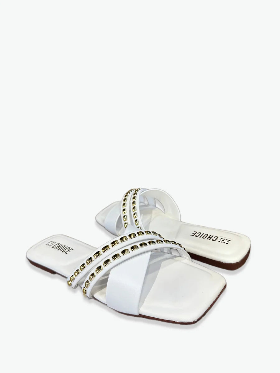 Flat Slipper – White | 12922