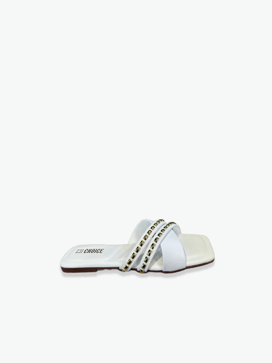 Flat Slipper – White | 12922